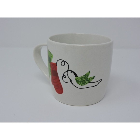 2011 Starbucks Holiday Dove & Mittens Red & Green White Coffee Mug Cup 10oz - Picture 5 of 14